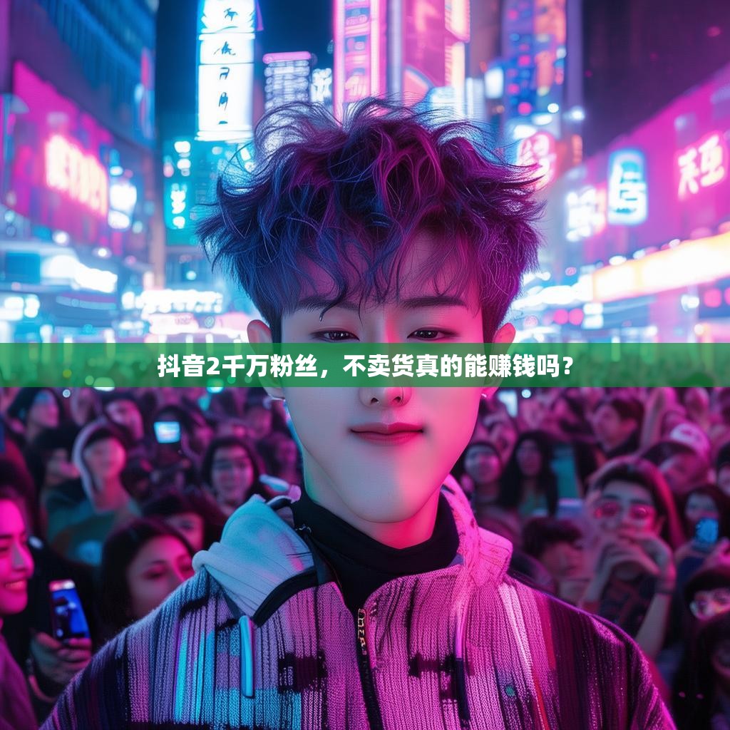抖音2千万粉丝，不卖货真的能赚钱吗？