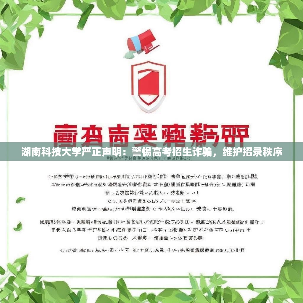 湖南科技大学严正声明：警惕高考招生诈骗，维护招录秩序