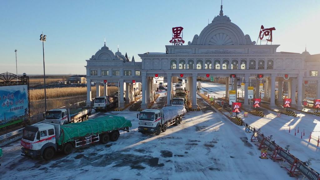 黑龙江多市支援黑河抗疫物资,蔬菜猪肉水果包陆续抵达