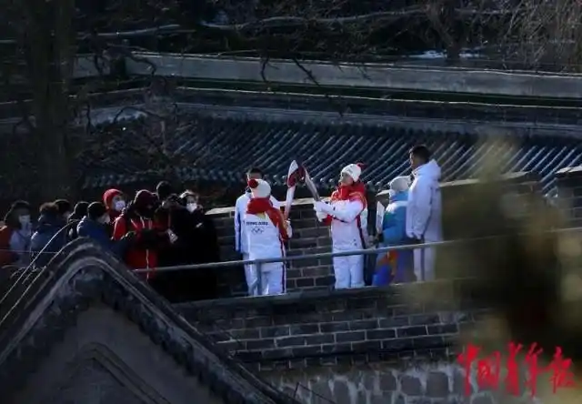 2月3日北京八达岭长城冬奥会火炬传递精彩瞬间全记录