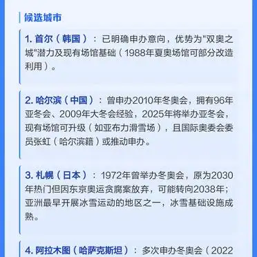 2038冬奥会申办激战正酣,首尔、哈尔滨等候选城市谁能胜出?
